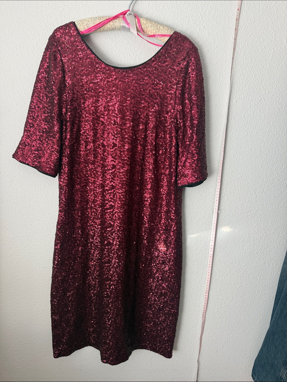 Betsy Johnson red ombre sequin party dress